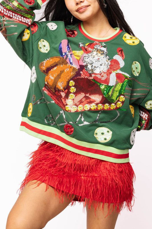 GREEN JINGLE BELL SANTA