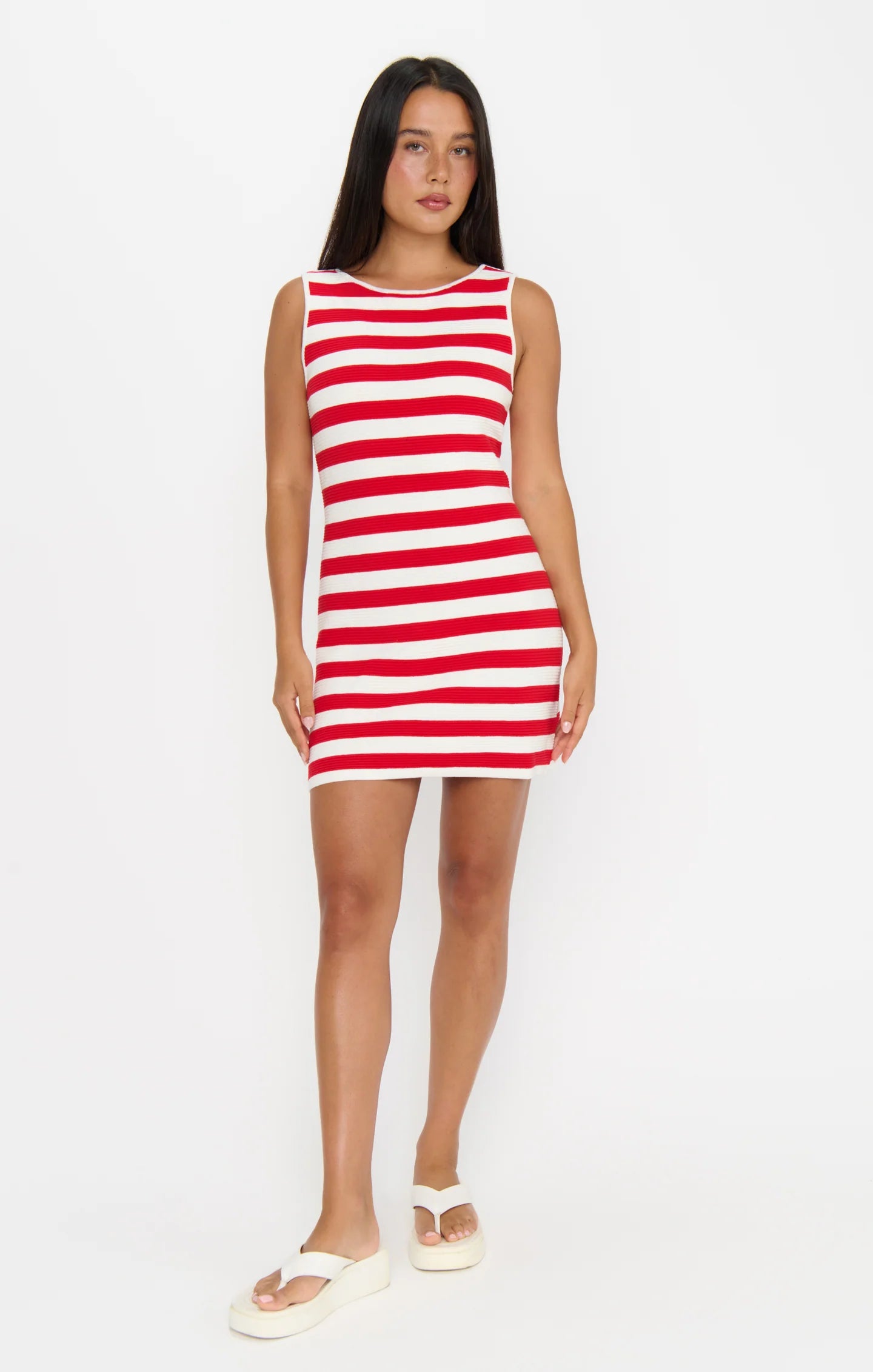 CAMERON MINI DRESS RED STRIPE