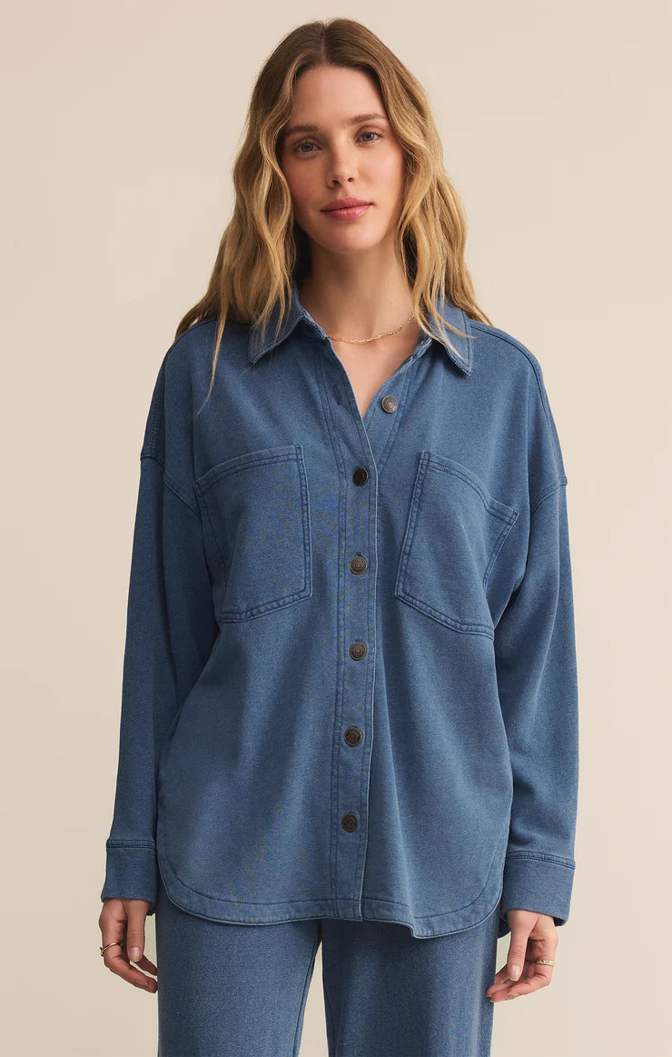 ALL DAY KNIT DENIM JACKET INDIGO