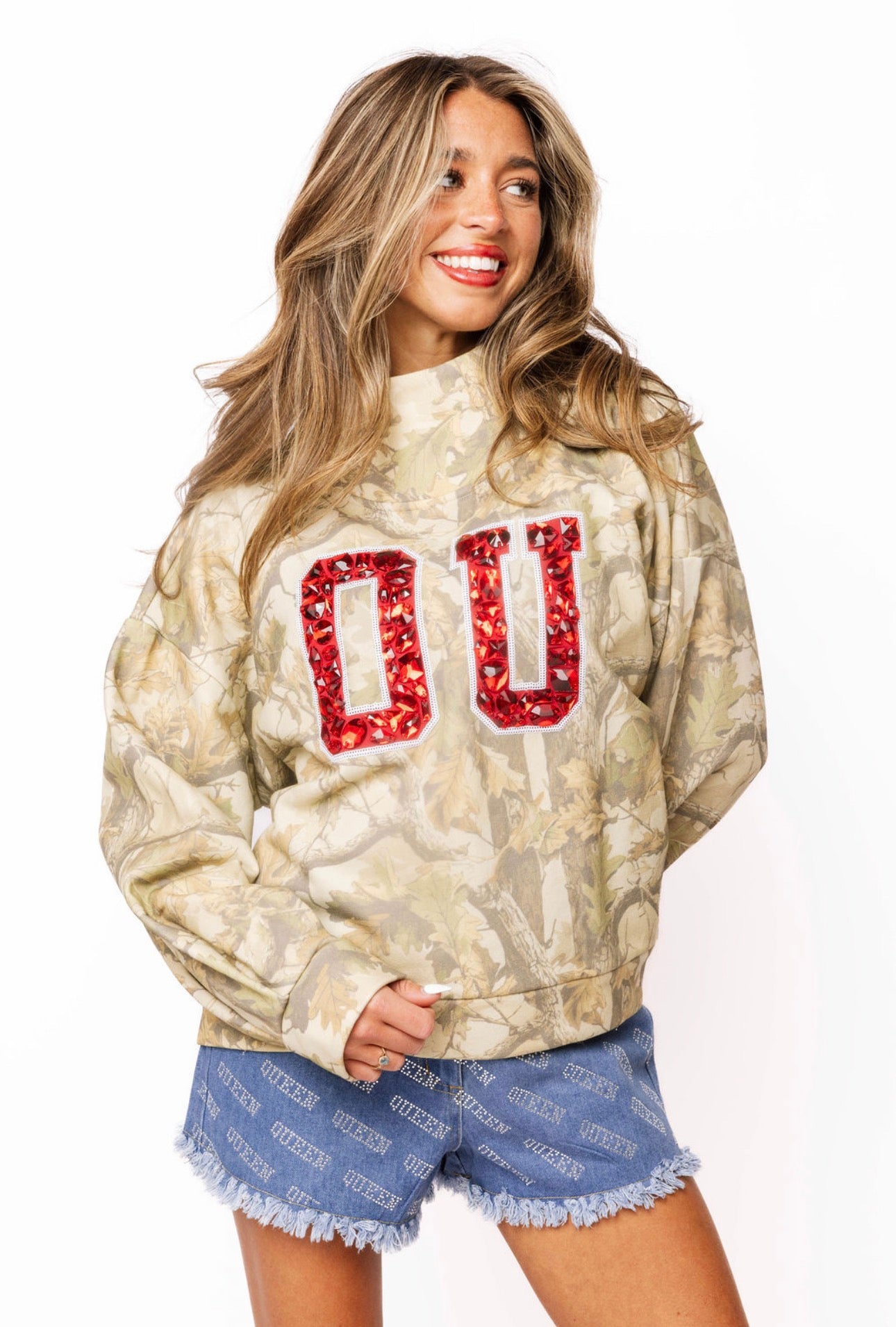 OU MOCK NECK CAMO SWEATSHIRT