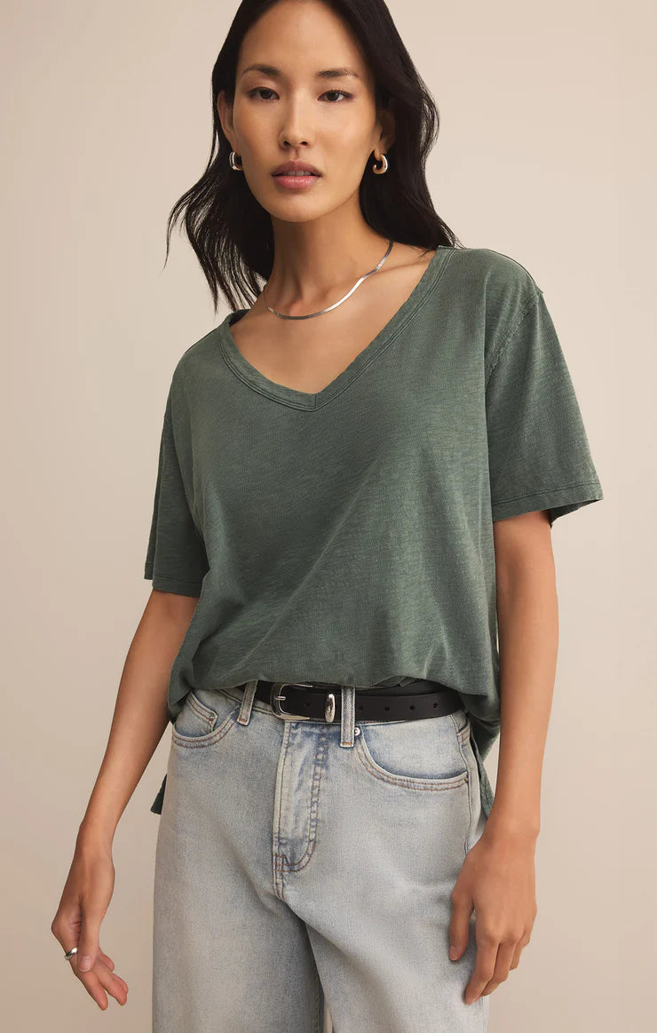 LIVELY RELAXED VNECK TEE HUNTER GREEN