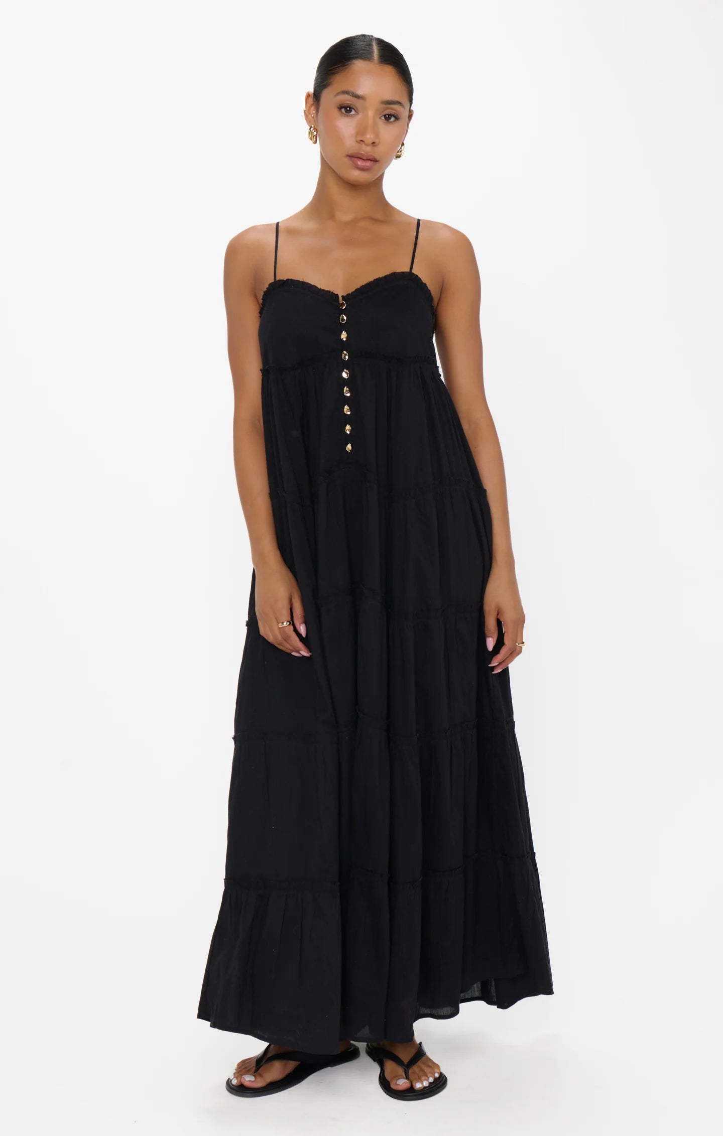 GRACIE MIDI DRESS BLACK VOILE