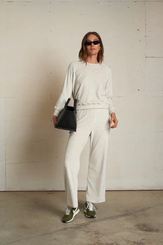 ALEX VELOUR PULL ON SWEATPANT OATMEAL