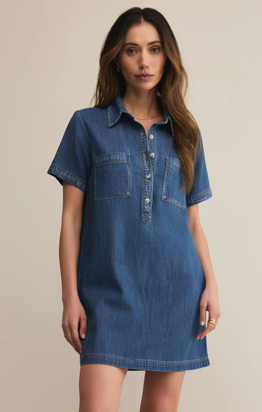 AUTHENTIC DENIM MINI DRESS INDIGO