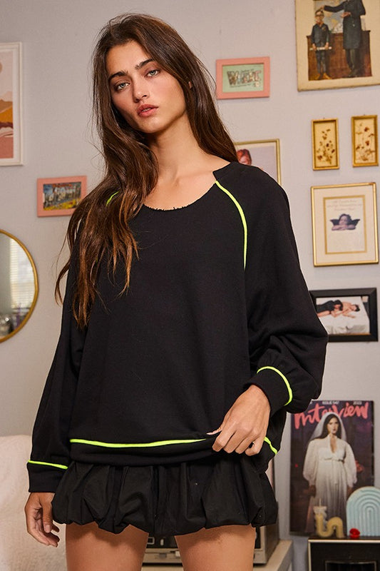 BLACK & NEON LIME SWEATSHIRT