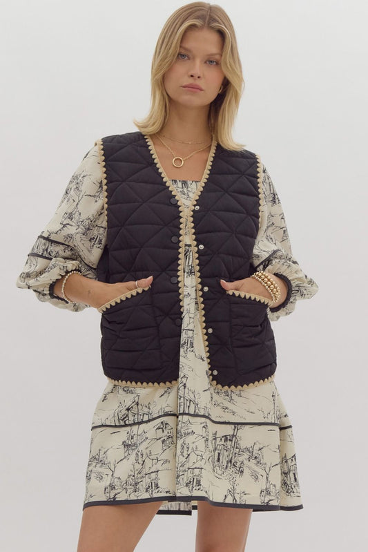 BLACK PUFF VEST