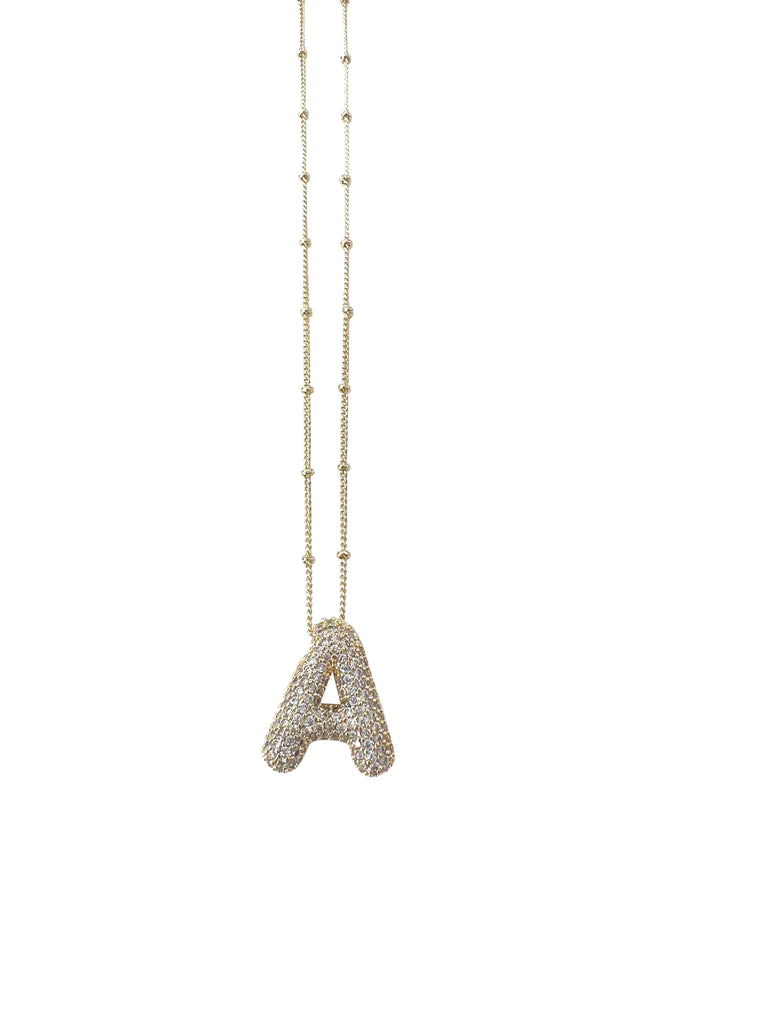 Initial Diamond Bubble Necklace