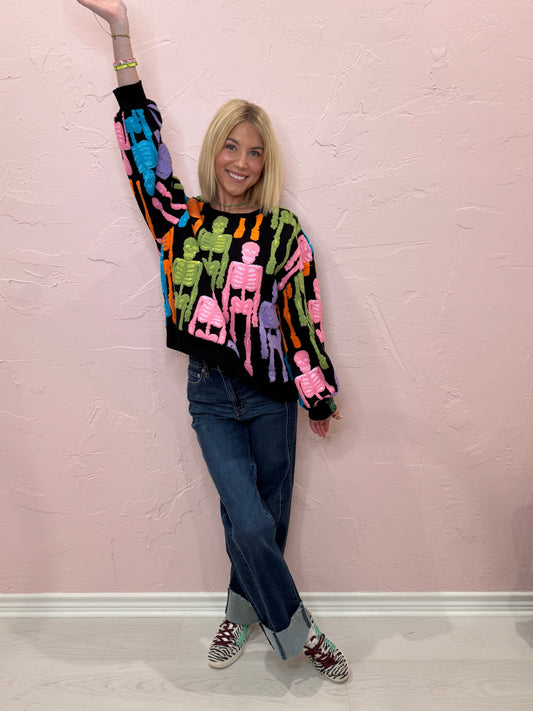 SKELETON SWEATSHIRT FUZZY