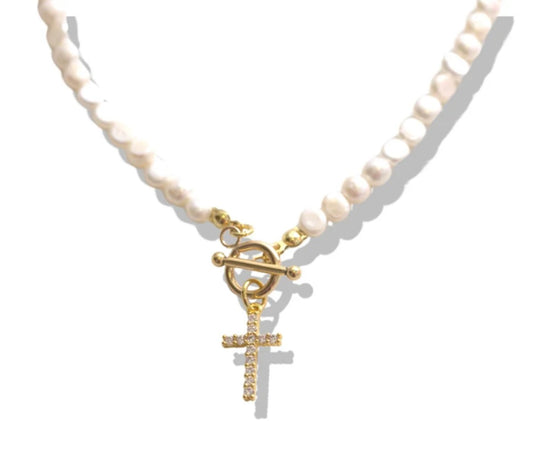 Pearl Cross Chain