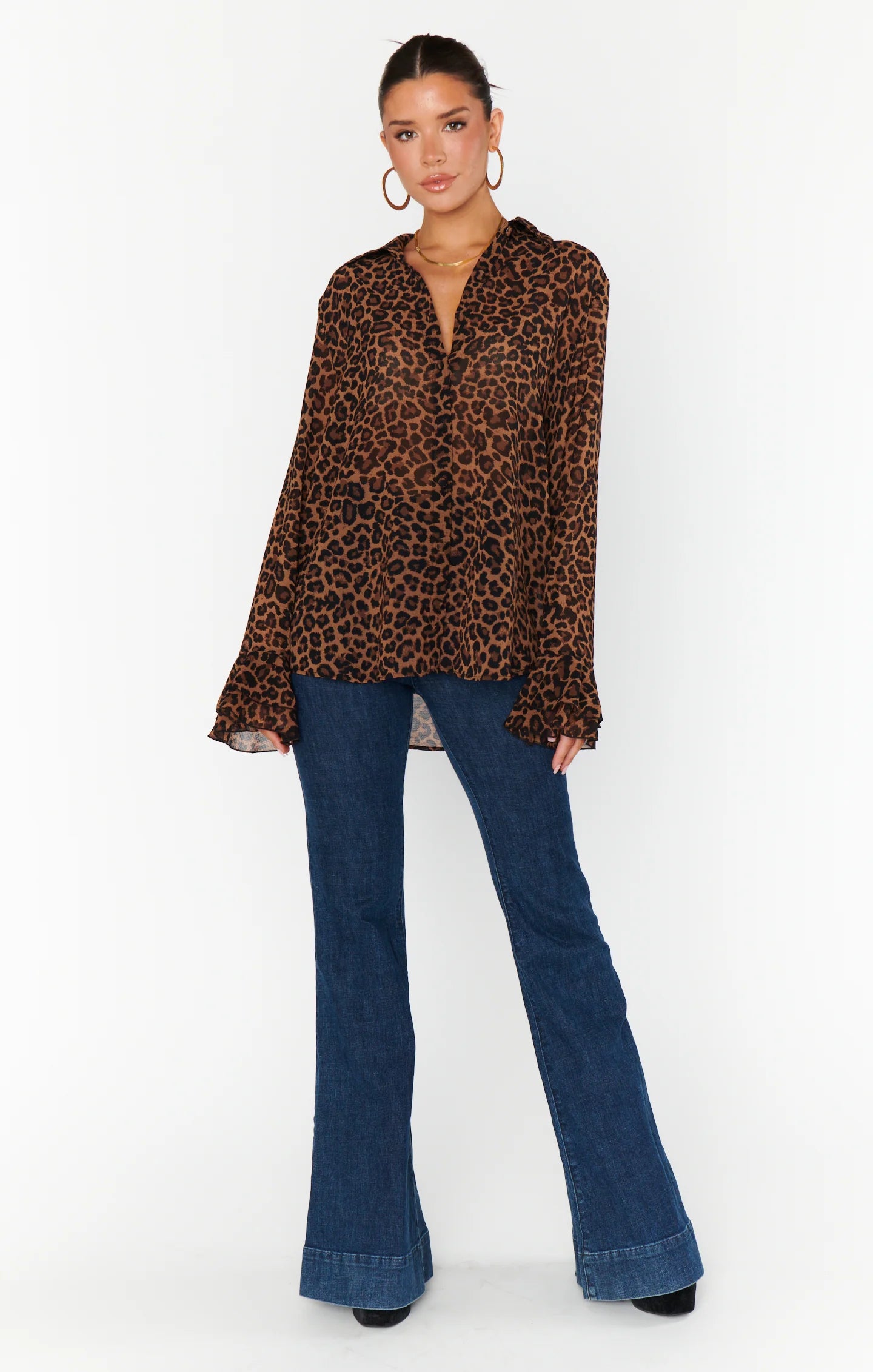 CARMELA TOP LEOPARD LATTE