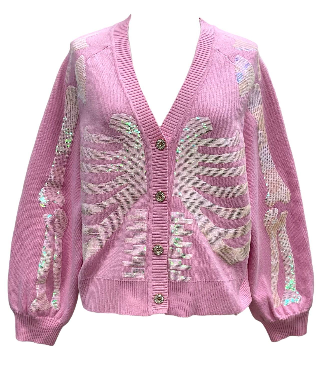 PINK SKELETON CARDIGAN