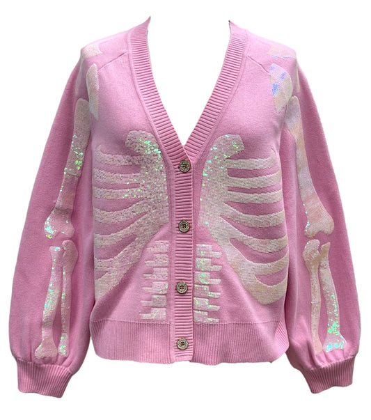 PINK SKELETON CARDIGAN
