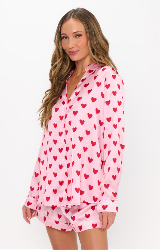 EARLY RISER PJ SET QUEEN OF HEARTS