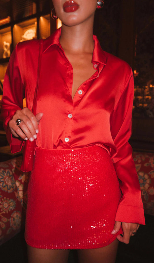 ALL NIGHT SKORT RED SEQUINS