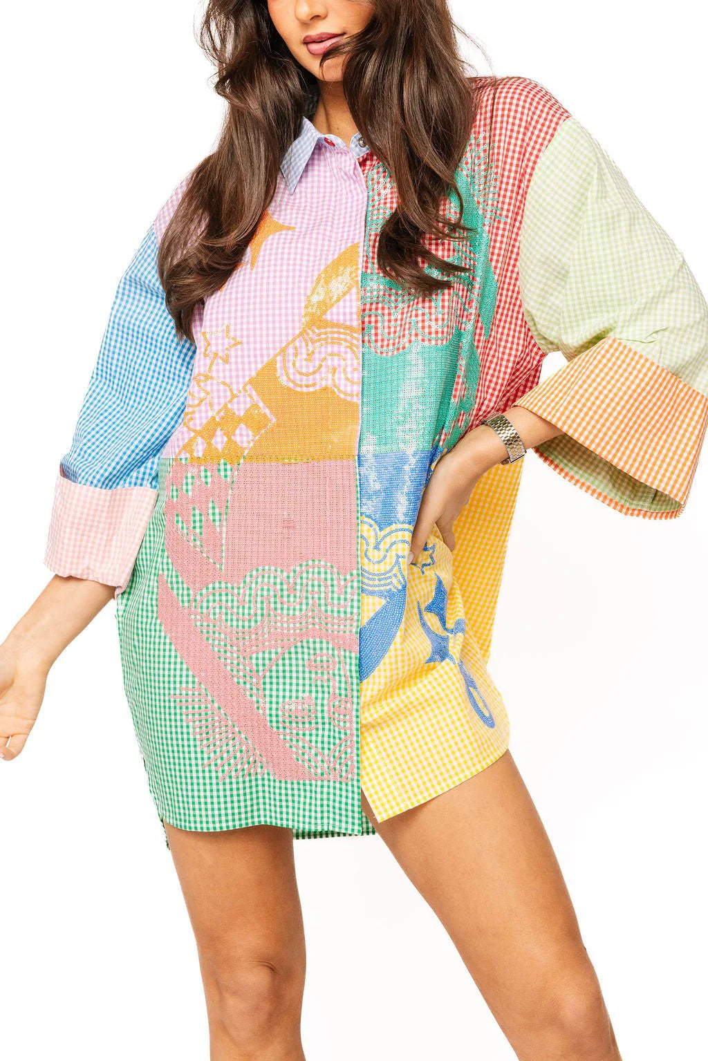 GINGHAM QUEEN CARD TUNIC