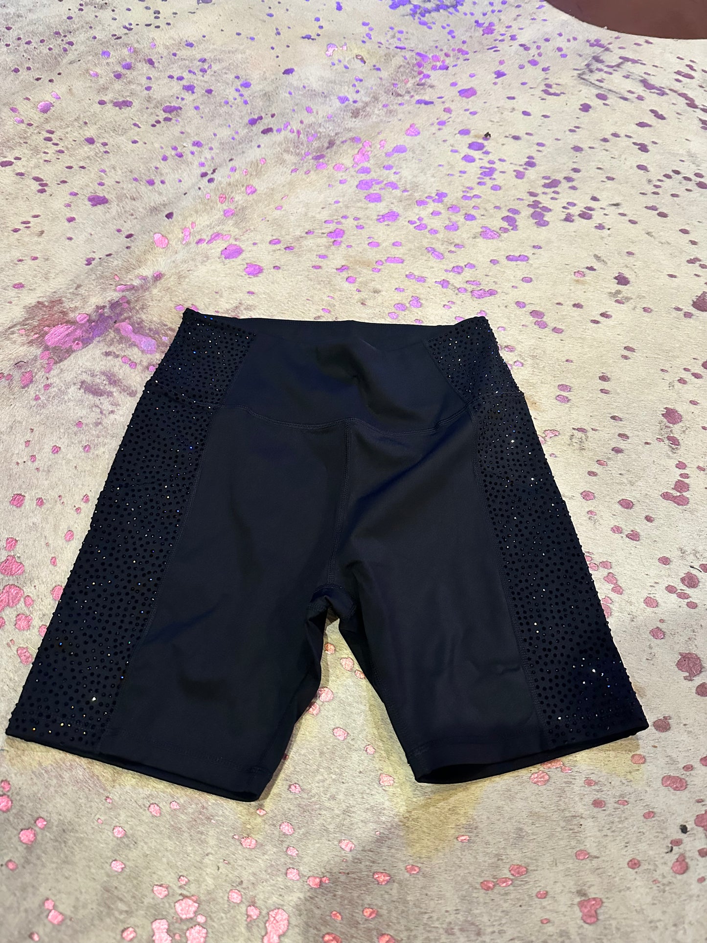 RHINESTONE BIKER SHORTS