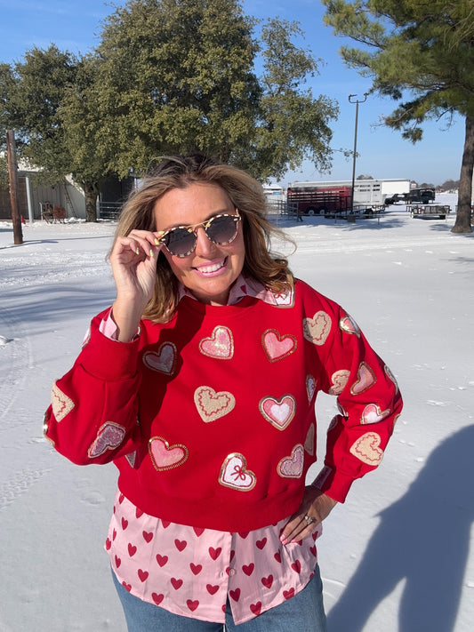 Red Hearts Sweatshirt