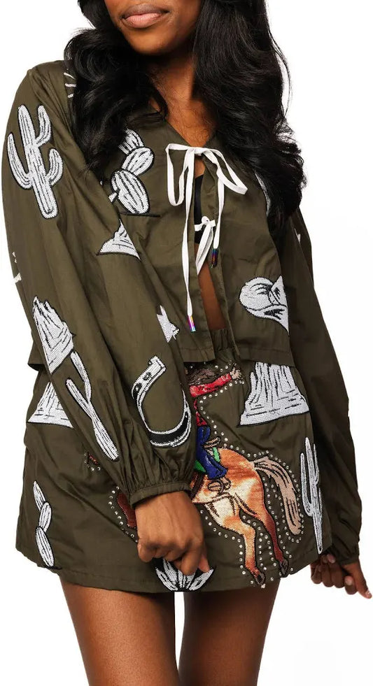 WESTERN ICON TIE UP TOP