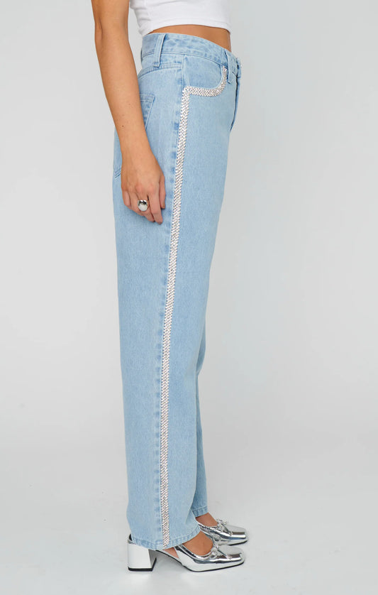 ICON JEANS INDIGO RHINESTONE