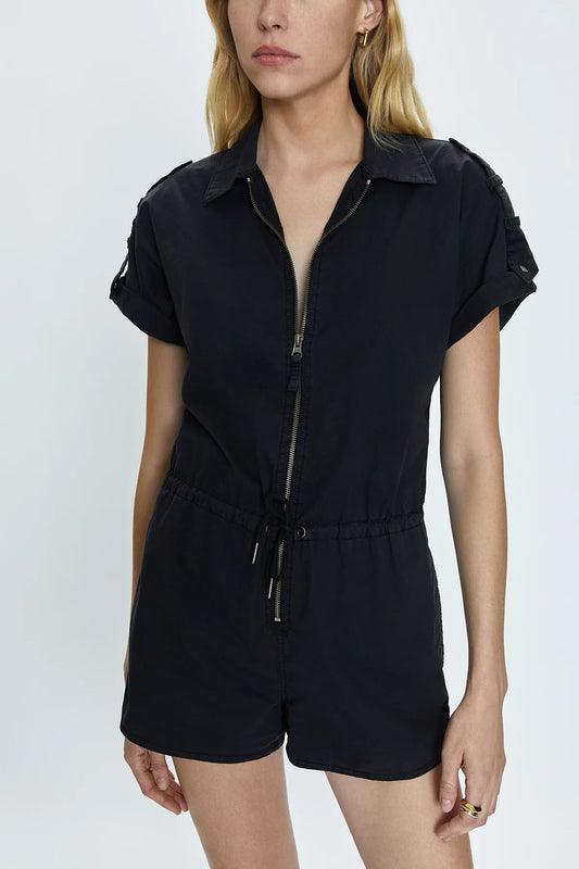 MEG SHORT SLEEVE ZIP FRONT ROMPER