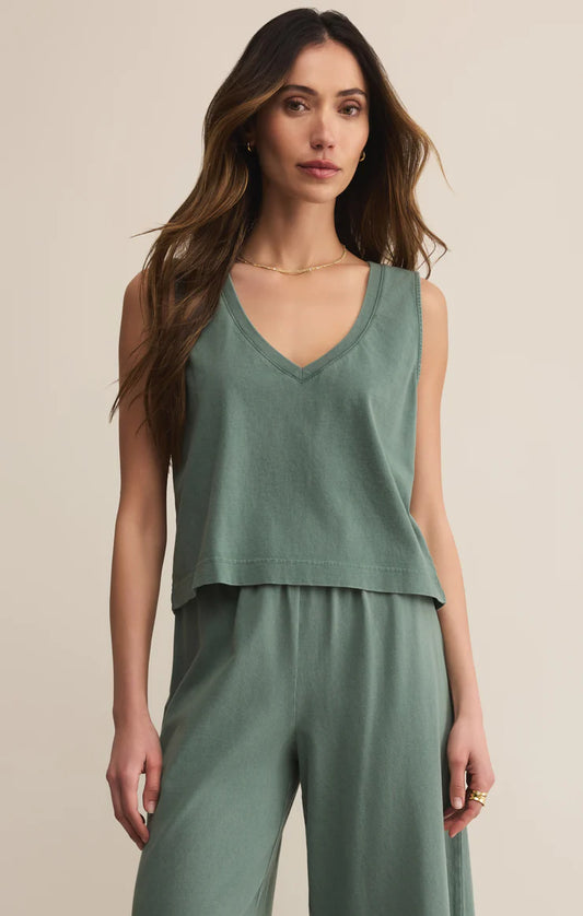 SLOANE V-NECK HUNTER GREEN