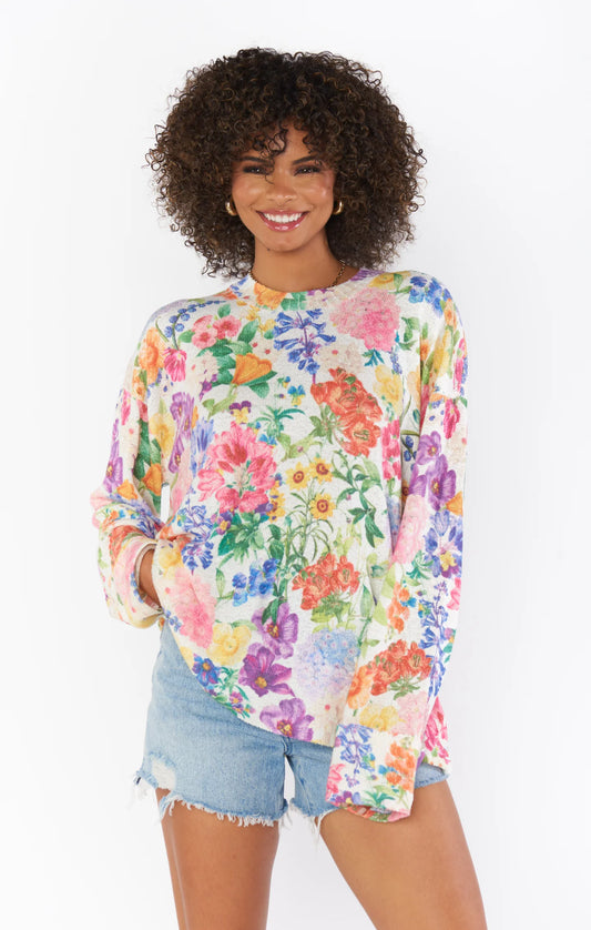 SUE CUFTED FLORAL SWEATER