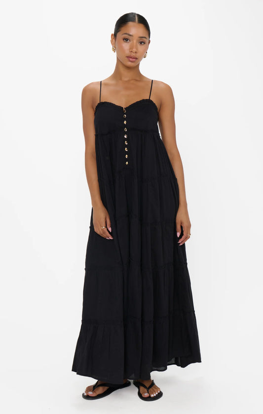GRACIE MIDI DRESS BLACK VOILE