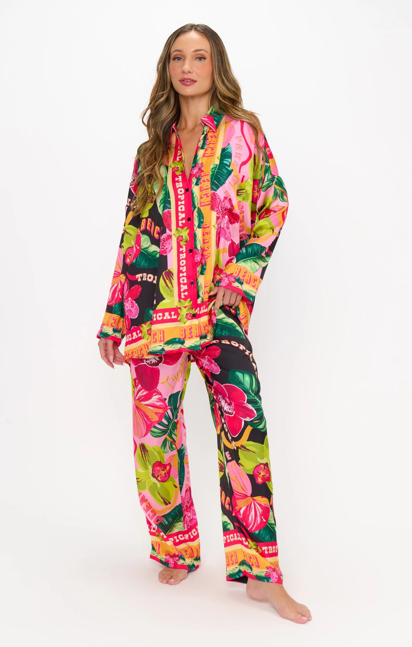 Sleep in PJ Set Hot Tropic Nights